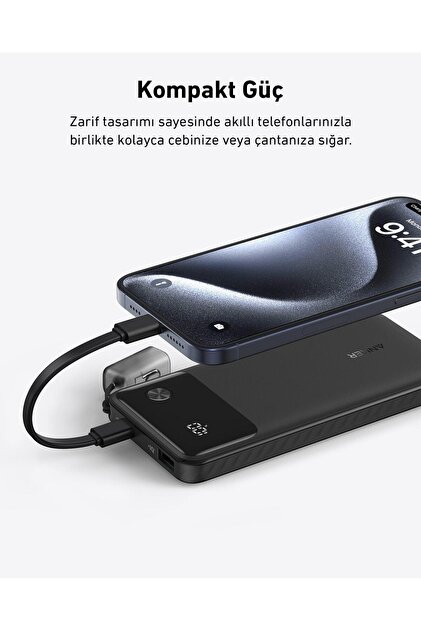 Anker Powercore 10000 Mah Taşınabilir Hızlı Şarj Cihazı - Usb C