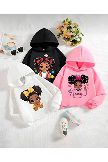 お*だ様 BABYL PULLOVER HOODIE Lサイズ パーカー GLOWES Çocuk Unisex 3'lü Paket Bonus Kafa Kız Baskılı Oversize