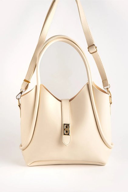Women's Crossbody Shoulder Bag with Lock Closure Detail and Puppy Design
