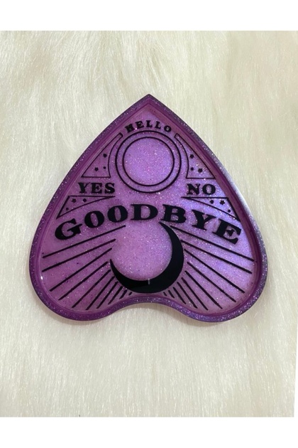 Ouija Board Planchette Şekilli Epoksi Simli Tabak Takı Tabağı Organizer Mum Altlığı