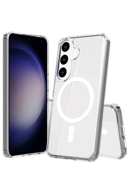 Samsung Galaxy S21 Fe Kılıf Magsafe Wireless Kablosuz Şarj Uyumlu Manyetik Şeffaf Kapak
