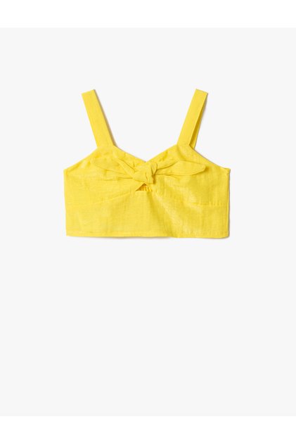 Crop Top cu bretele și strâns în față
