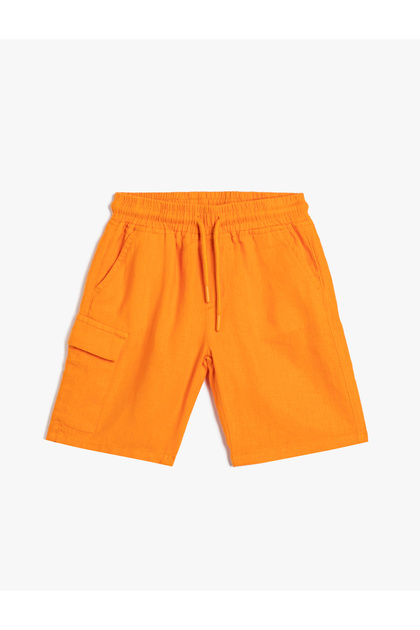 Linen Shorts with Tie Waist and Pocket