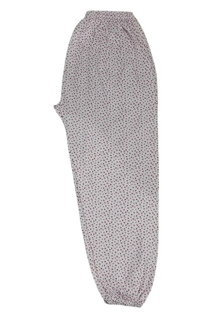 Women's Winter Mother Patterned Long Elastic Waist Combed Cotton Sleepwear Ankle Elastic