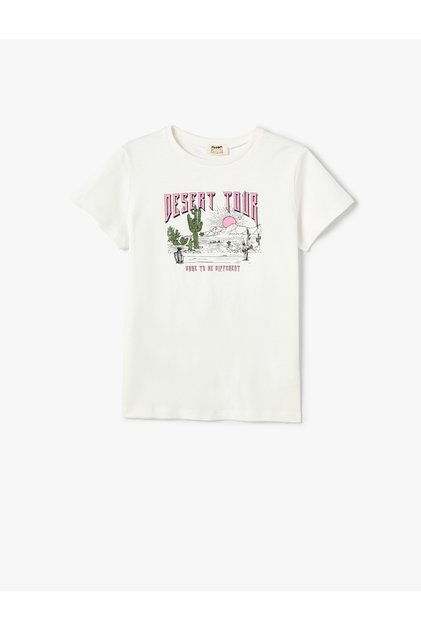 Crew Neck Printed Cotton T-Shirt