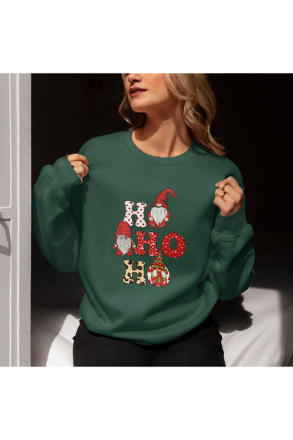 New Year Christmas Printed Oversize Cotton Sweatshirt