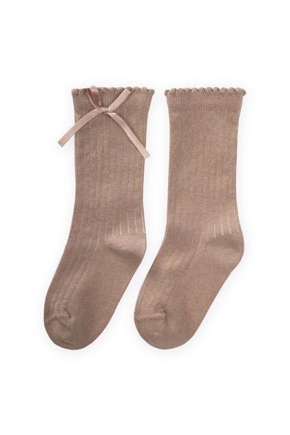 Girl's knee-high socks for ages 2-9 - mink