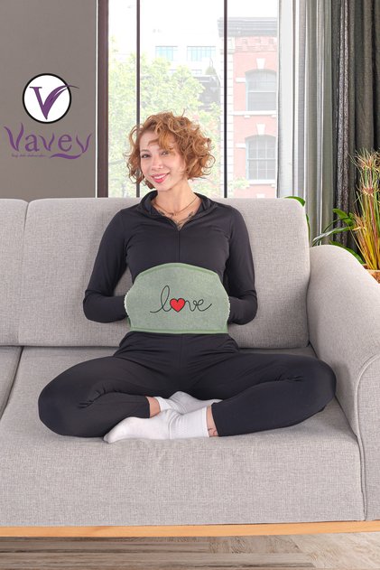 Thermogel Menstrual Pain Relief Abdominal Belt - Hot and Cold Therapy Special Day Corset Love Green Color