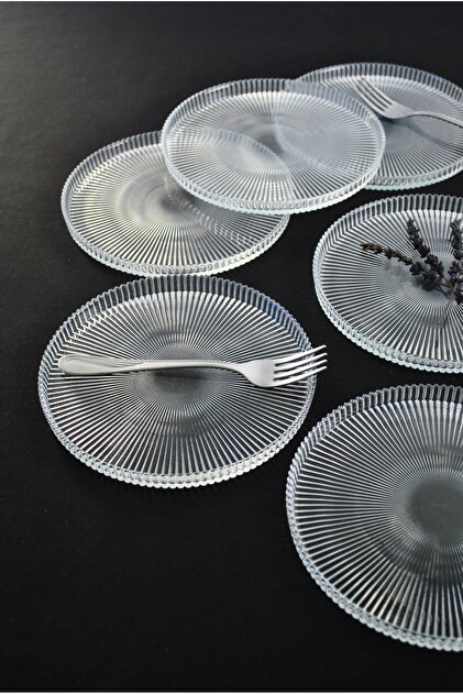 Vargas Glass Dessert, Cake & Pie Plate, 4 Pieces - 16cm