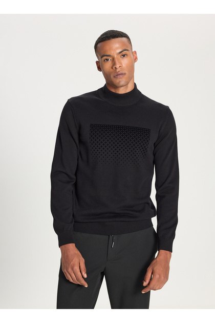 Altınyıldız Classics Half Turtleneck Standard Black Men's Sweater Ace492510199 Трикотажные Изделия Half Turtleneck