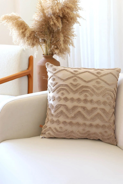 Bohemian Special Design Punch Punch Pattern Square Decorative Throw Pillow Cover Letta Natural