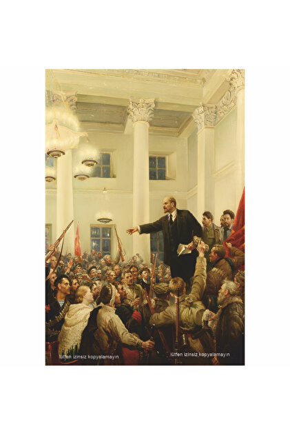 Hayat Poster cccp sovyet ekim devrimi önderi lenin siyasi sol