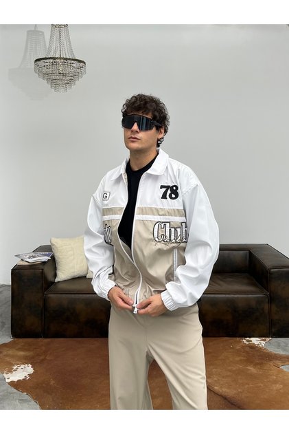 Men's Overize Embroidered College Jacket