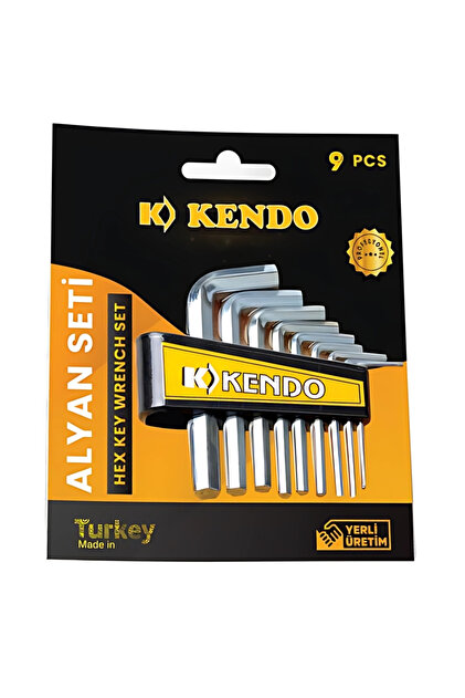 Kendo | Alyan Seti, 9 Parçalı Standart Ölçü, Nikel Kaplama Allen