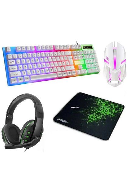 RGB Aydınlatmalı klavye-mouse-mousepad-kulaklık 4in1 set Süper Kalite