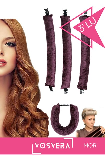 3-Piece Velvet Hair Wave Maker Hair Styling Hair Sausage Curler