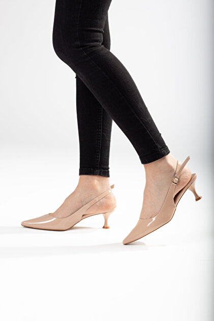 Bsr1003-1 Women's Imported Faux Leather Adjustable Ankle Strap Thin Heel Stiletto Shoes Comfortable Stylish Evening Dress Casual Heels