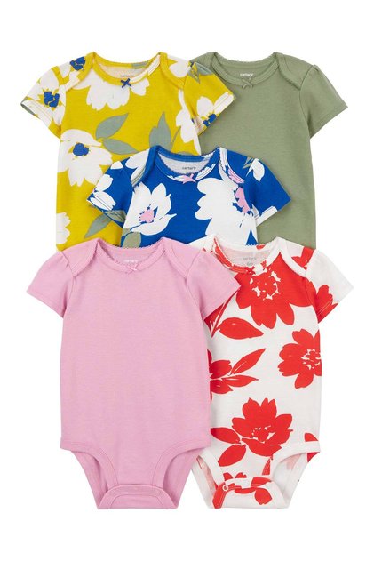 Baby Girl 5-Piece Short Sleeve Bodysuit
