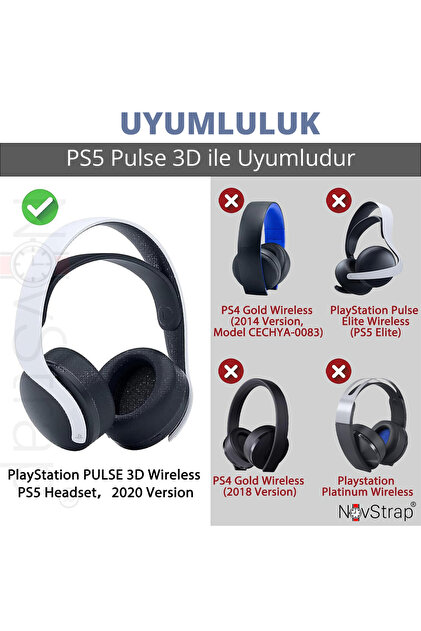 NovStrap Sony Ps5 Pulse 3D Playstation 5 Kulaklık ile Uyumlu Yedek