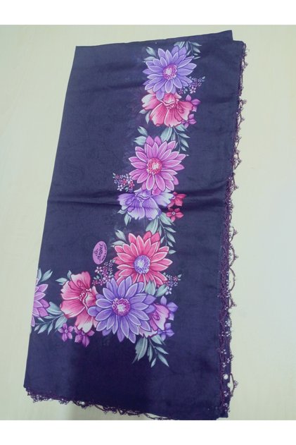 Handmade Patterned Hand Embroidered Cheesecloth with Ring Beads on the Writing Edge Yemeni, Scarf, 4 Sides Embroidered