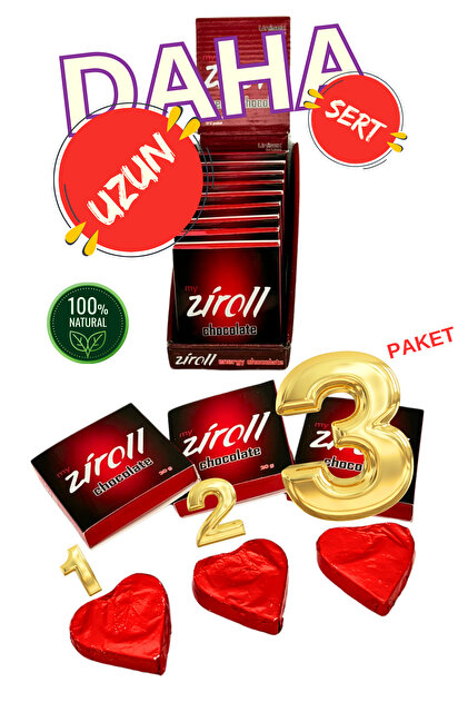 Zrox Ziroll Erkekler Için 3'lü Artırıcı Çikolata, 24 Saat Etkili