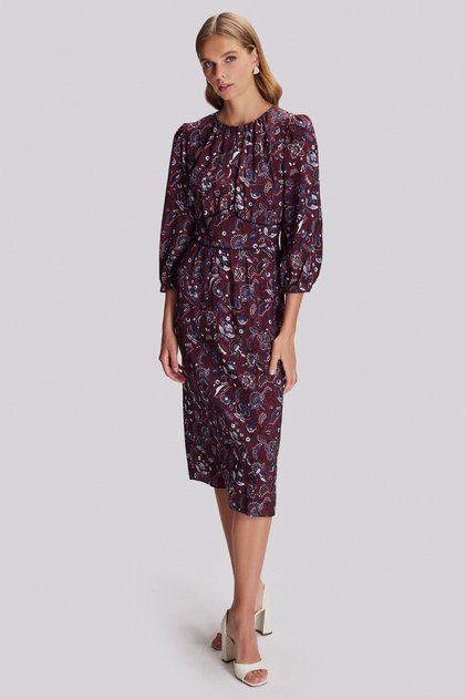 Patterned Midi Dress