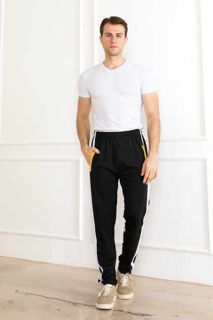 Unisex Scuba Fabric Tight Leg Elastic Stretchy Line Detailed Sweatpants Bottom
