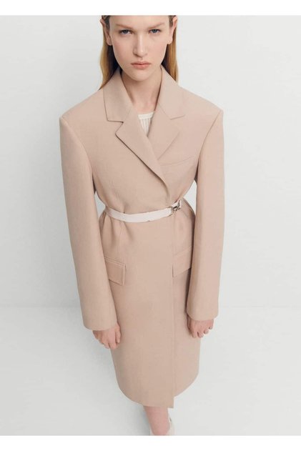 Belted, Molded Double Fabric Coat