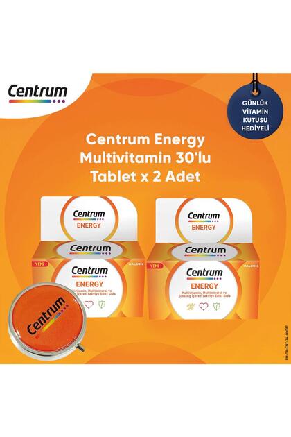 Energy Multivitamin 30'lu Tablet X 2 Adet Günlük Vitamin Kutusu Hediye