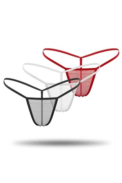 Kadın 3'lü Transparan Tül String