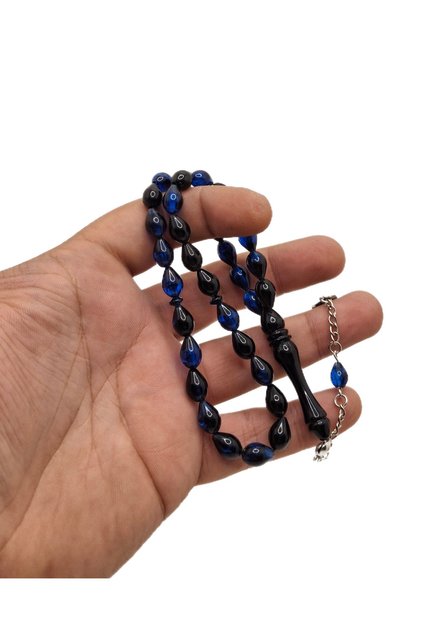 نموذج أزرق أسود مسحوق العنبر مسبحة