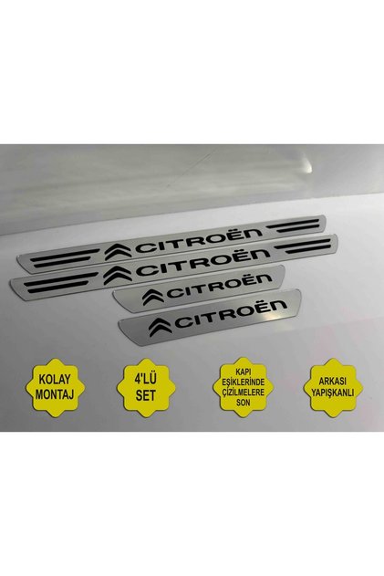 Citroen Berlingo ile Uyumlu Kapı Eşiği Koruyucu (Ön - Arka 4'lü Set)