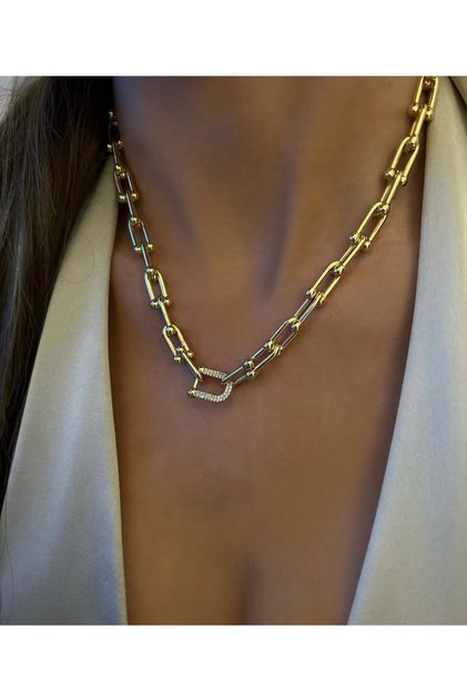 Tifany Model Zirkon Taşlı Çelik Kolye