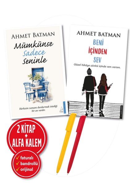 (Ahmet Batman) 2 Book Sets- Mümkünse Sadece Seninle + Beni İçinden Sev -New Literature/Novel/Support Book
