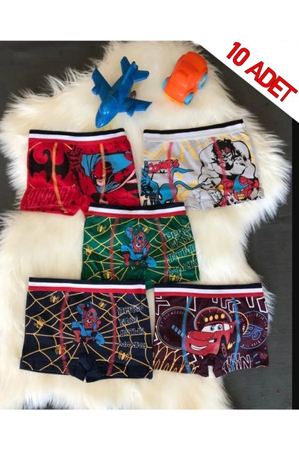 Erkek Çocuk Desenli Boxer 10'LU