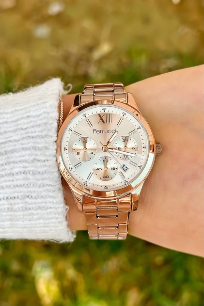 Rose Gold Takvimli Kadın Kol Saati