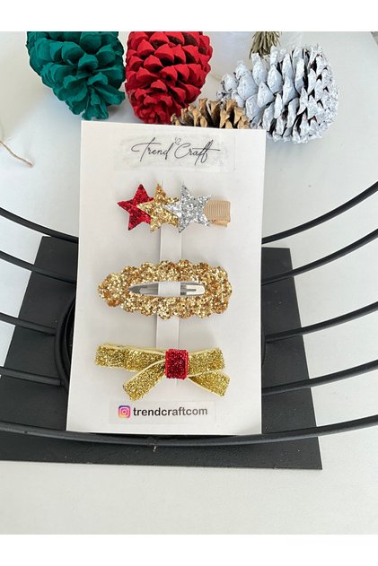 Glitter Sequin Sequin Special Occasion Design Set of 3 Buckles