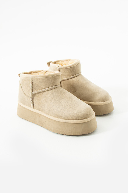 Cream-Colored Women's Ug Model Boots – Furry Warm Thick-Soled Winter Outdoor Casual Boots Bootie