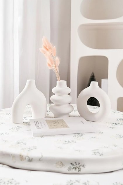 Minimal Vazo Set 3'lü Bohem Biblo Minyatür