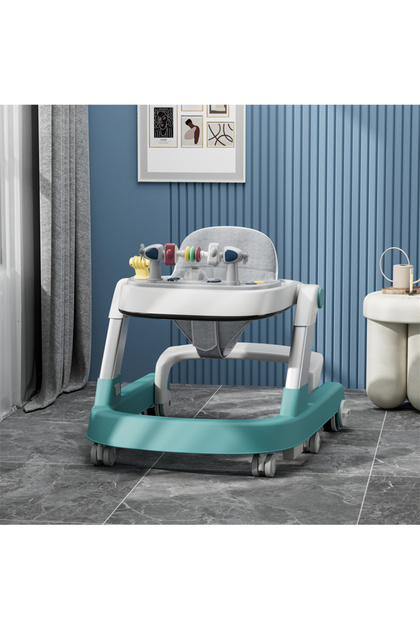 Stylish 2 in 1 Foldable Baby Activity Walker - Green