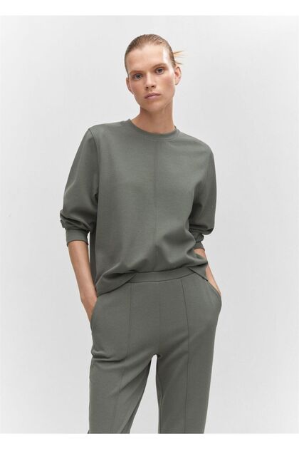 Sweatshirt with decorative stitching