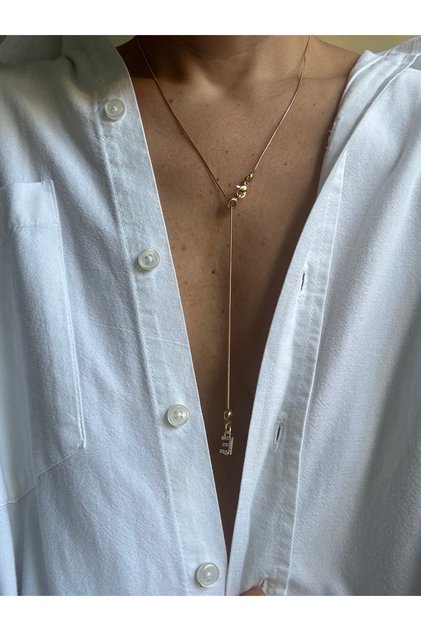 Steel Elevator Letter E Necklace