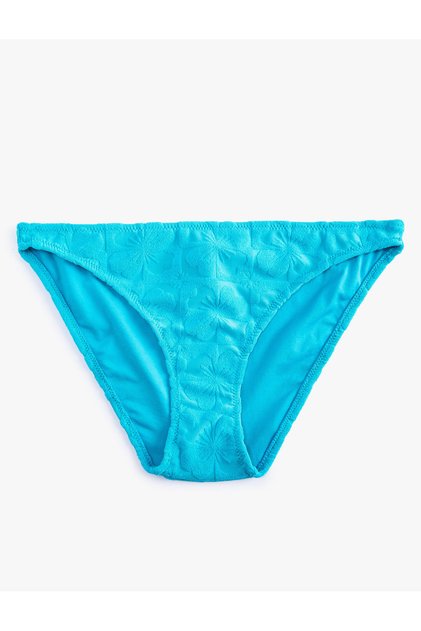 Floral Textured Bikini Bottom Normal Waist