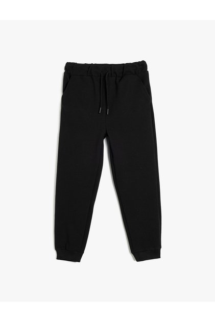 Basic Jogger Sweatpants with Tie Waist Pocket Detail