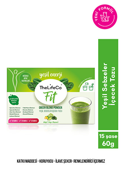 TheLifeCo Green Blend - Yeşil Sebzeler Içecek Tozu 15'li Kutu