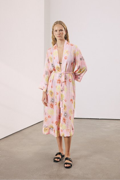 Renk Mevsimi Desenli Kimono
