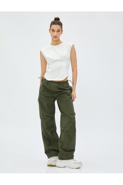 Sleeveless T-Shirt Crew Neck Ribbed Slim Fit Cotton