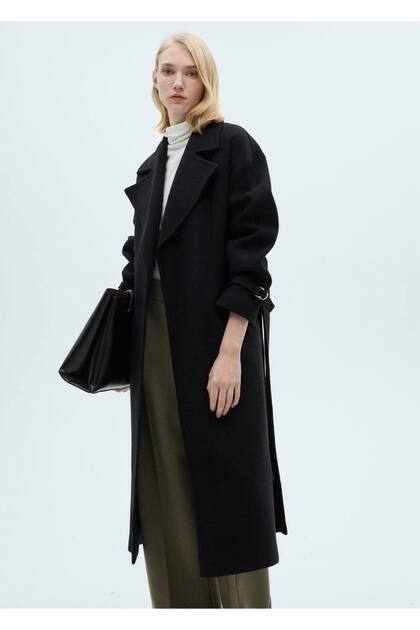 Manteco Wool Overcoat with Maxi Claps