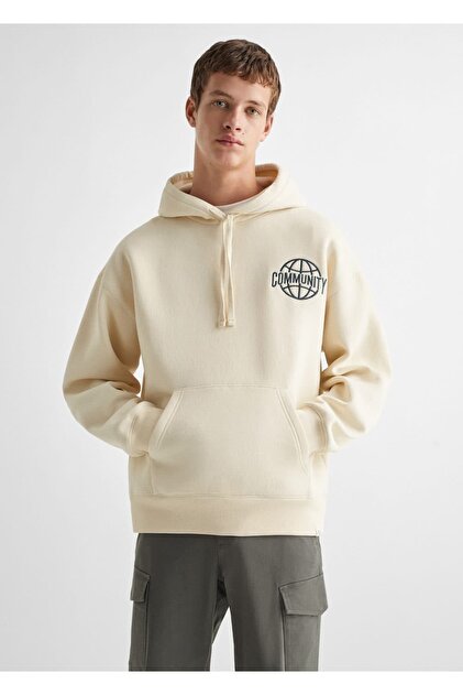Desenli pamuklu sweatshirt