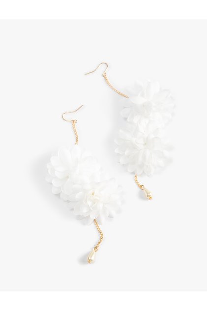 Earrings with Dangle Flower Detail